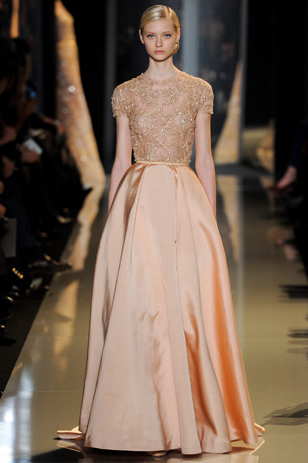Elie Saab Spring 2013 couture. yellow gold peach dress | zaidd'or