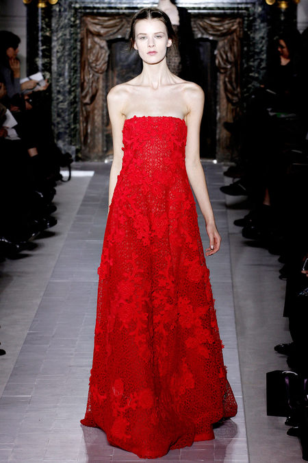 Valentino Iconic Pieces Valentino  Spring 2013 Red Lace Dress Zaidd'or