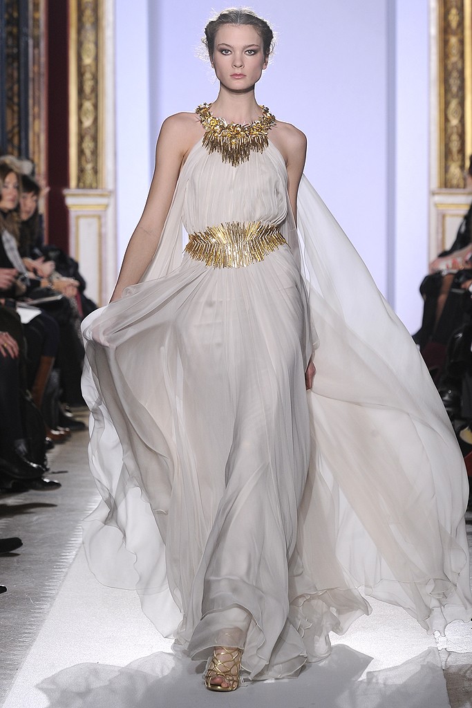 Zuhair Murad  Spring Couture 2013. Roman dress, gold & white | zaidd'or