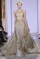 Zuhair Murad – Spring Couture 2013. white and gold printed baroque&nbsp;dress