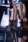 Fendi Fall 2013 – Striped fur blue, pink and beige vest with brown&nbsp;skirt