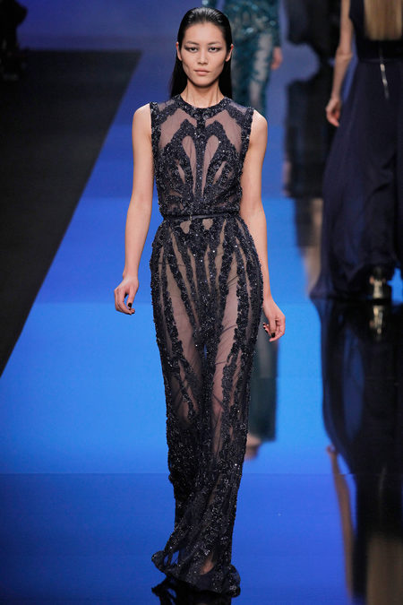 Elie Saab Fall 2013  Sheer black dress | zaidd'or