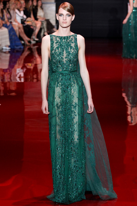 ellie saab green dress Sequin Embellished Off-The-Shoulder Dress – ELIE SAAB main image 0