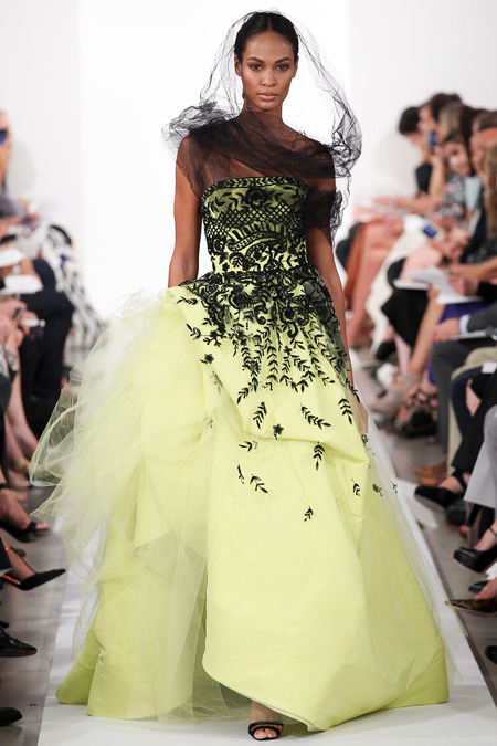 Oscar de la Renta Spring 2014  lime green dress | zaidd'or